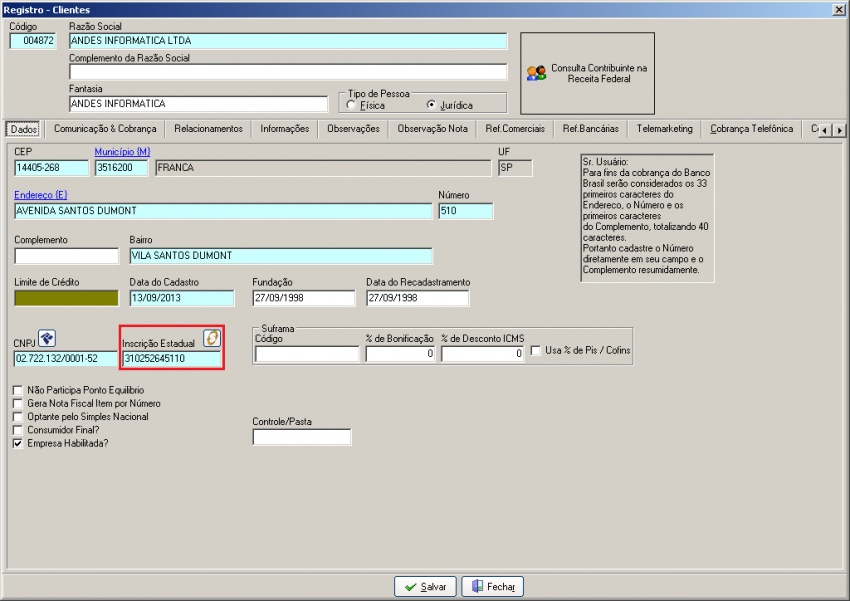 Cad cliente cad sem inscr estadual dados alterado.png